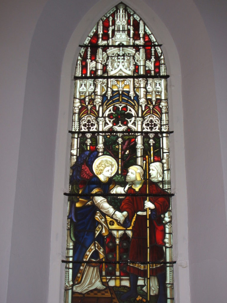 The stained-glass window at St. James' Church dedicated to Theodore