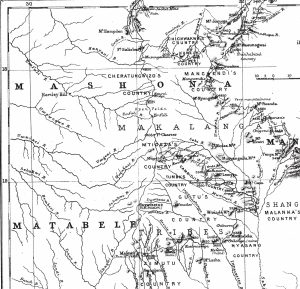 Part of Matabele, Mashona and Manica Land, illustrating the journey of Theodore and Mabel